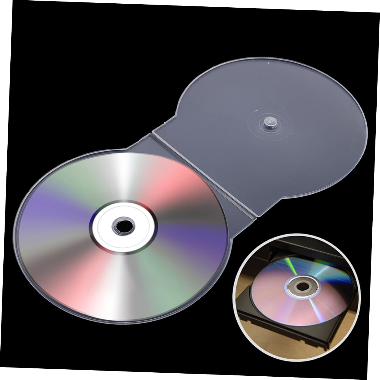 Cabilock Custodia Per Cd Trasparente in Plastica Rigida, Scatola Porta Cd Resistente Antipolvere, 50 Pezzi Per Archiviazione e Protezione Dischi, Per Casa, Auto e Viaggi
