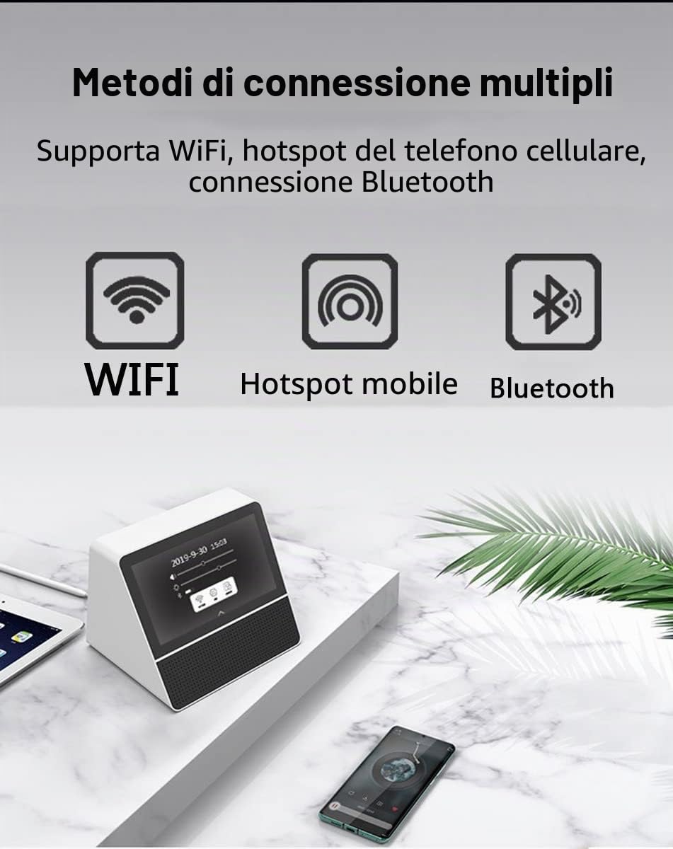 Apparecchiatura di Traduzione con Display a Doppio Schermo da 7 Pollici Dispositivo Traduttore per Reception Dell'hotel Online Traduci tra 53 Lingue Adatto per Minimarket, Attrazioni