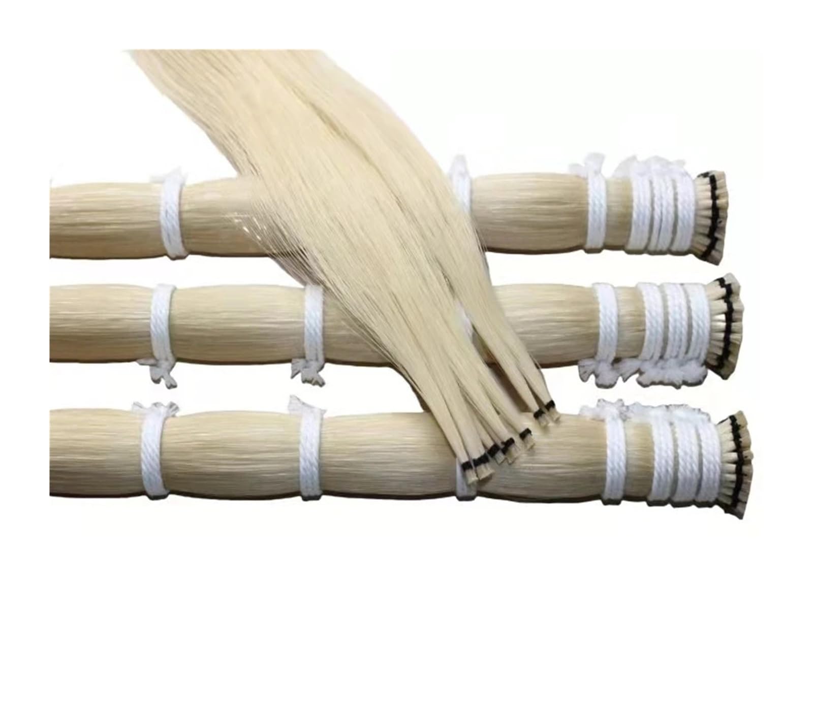 30 madejas de violín, cola de caballo de Mongolia, color blanco Natural, piezas y accesorios for violín y violonchelo
