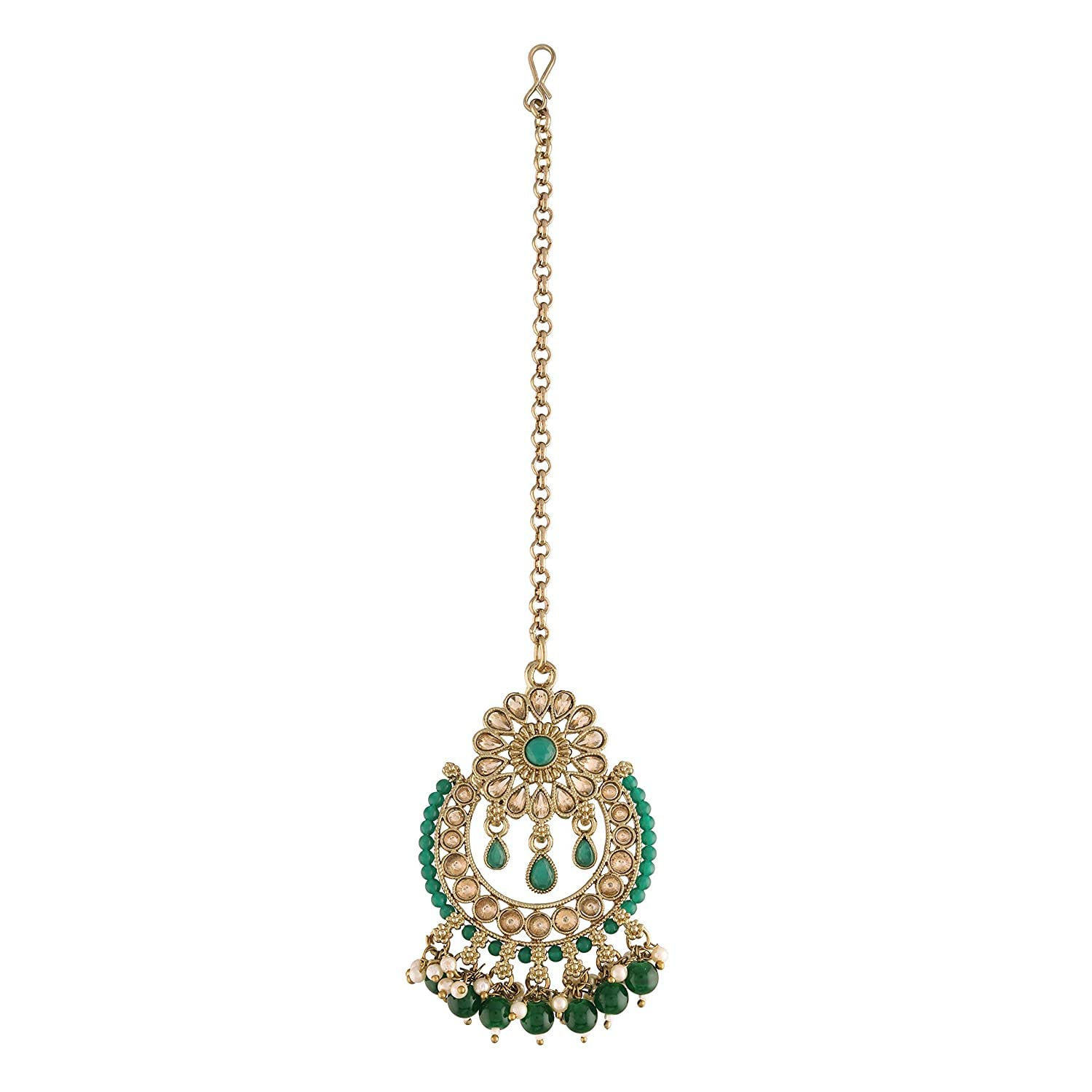 I Jewels 18K Gold Plated Traditional Kundan & Pearl Studded Maang Tikka For Women (T4001G) (B09PB33BSX) Amazon Price History, Amazon Price Tracker