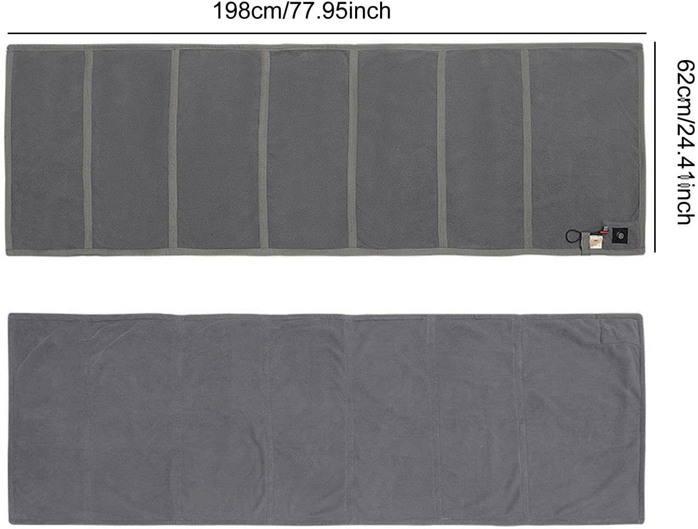 Heated Sleeping Bag Pad Liner Fast Heating Heater with Storage Bag for Sofa Travel Camping Hiking Cold Weather