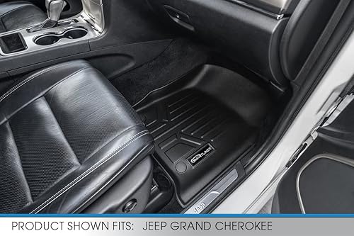 Miniatura 3 de SMARTLINER Juego de tapetes de piso de ajuste personalizado, color negro, compatibles con Jeep Grand Cherokee/Dodge Durango 2016-2021