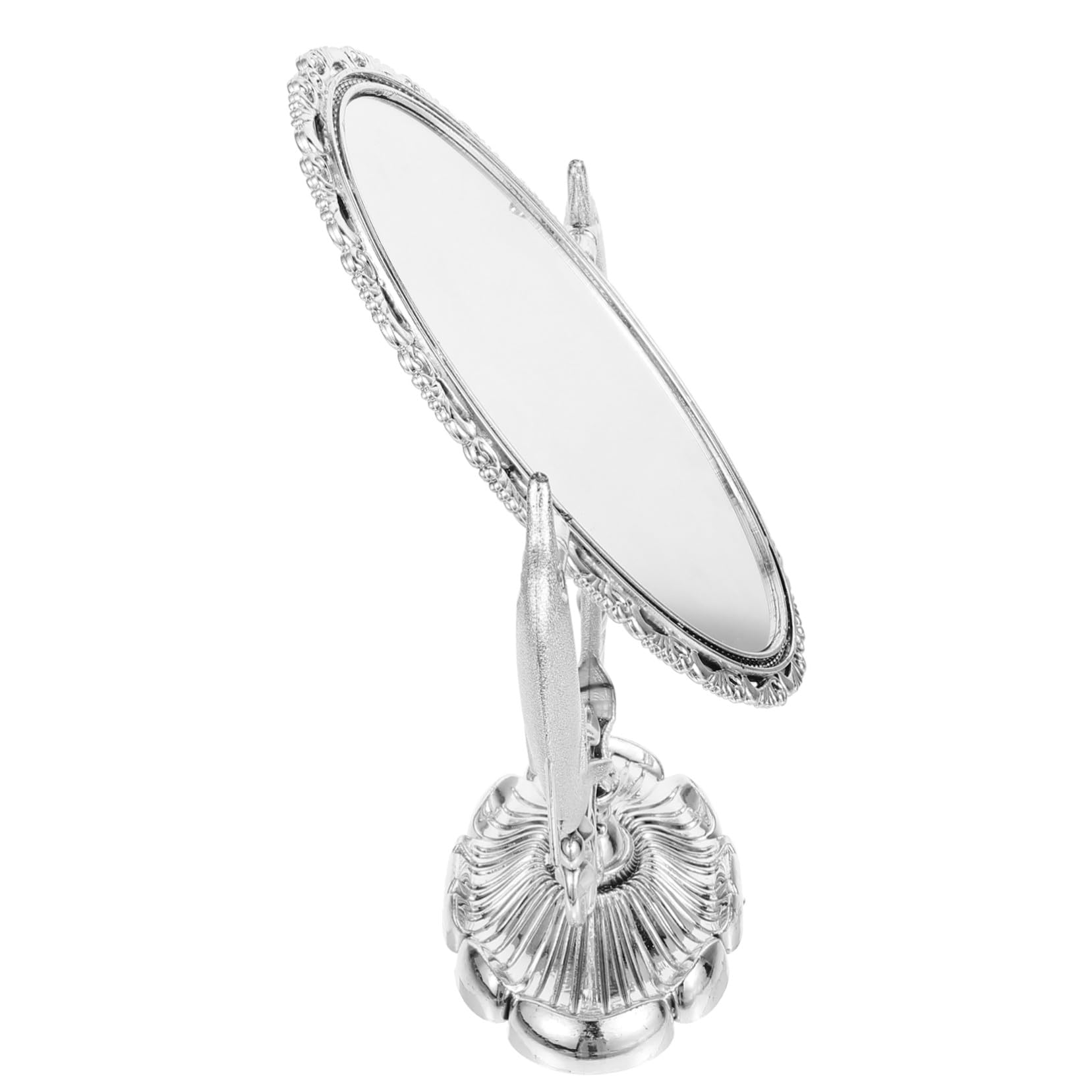 Miroir de maquillage double face avec base stable en plastique
