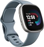 Google Fitbit Versa 4 Fitness Smartwatch with built-in GPS and up to 6 days battery life - compatible with iOS 15 or higher & Android OS 9.0 or higher, Waterfall Blue/Platinum - 1