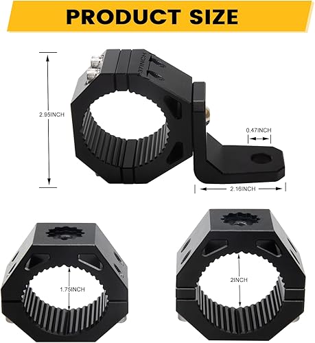 Miniatura 7 de KANGIKX Soporte para látigo UTV, soporte de montaje de luz de bandera de látigo, aleación de aluminio, orificio giratorio de 360, se adapta