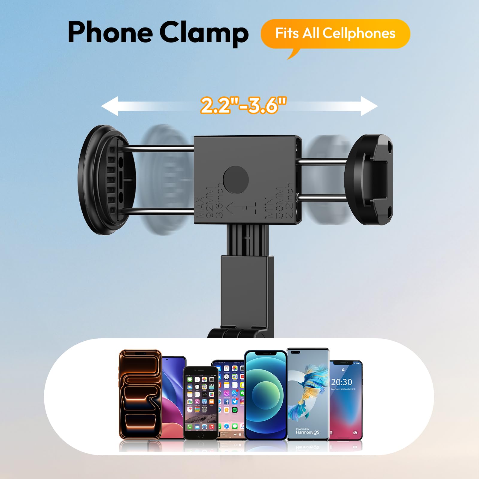 ULANZI MT86 phone clamp showing width adjustment