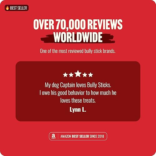 Miniatura 2 de Natural Farm Bully Sticks sin olor (6 pulgadas, 6 onzas), empaquetados por peso, 100% masticables de carne de res, alimentados con pasto, golosinas