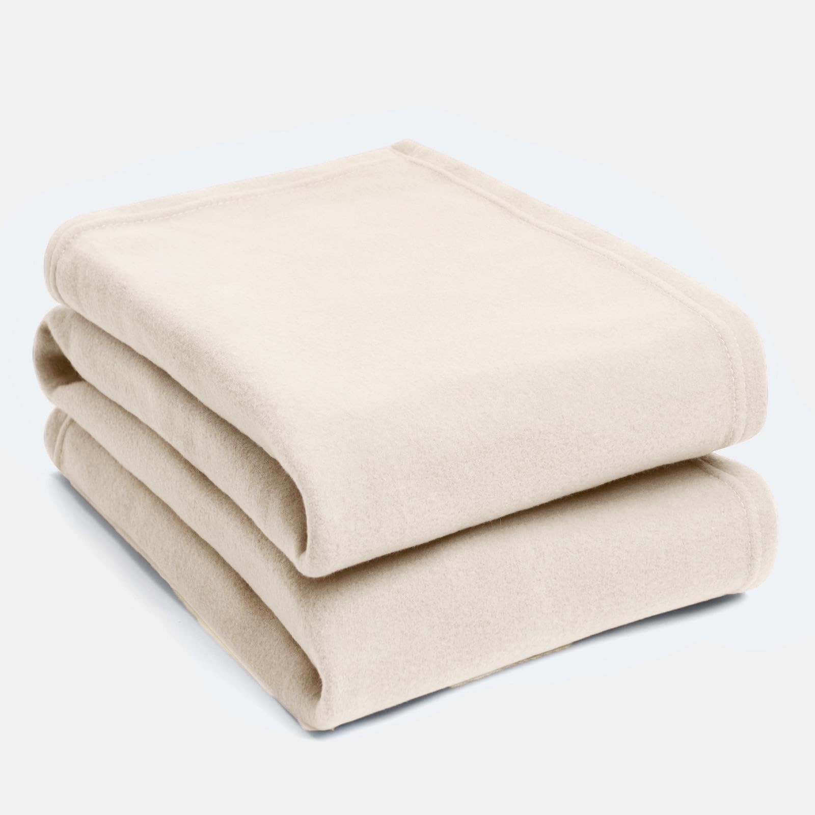 Dreamscene 10 x Plain Fleece Blankets Wholesale, Soft Cosy Warm Throws for Sofas Bed Couch Settee Blanket Multipack Joblot Travel Garden Blanket Single Bed Throw, Natural - 120 x 150cm