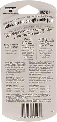 Miniatura 3 de Hartz Tiny Dog Dental Duo - Juego de 3 juguetes comestibles para masticar