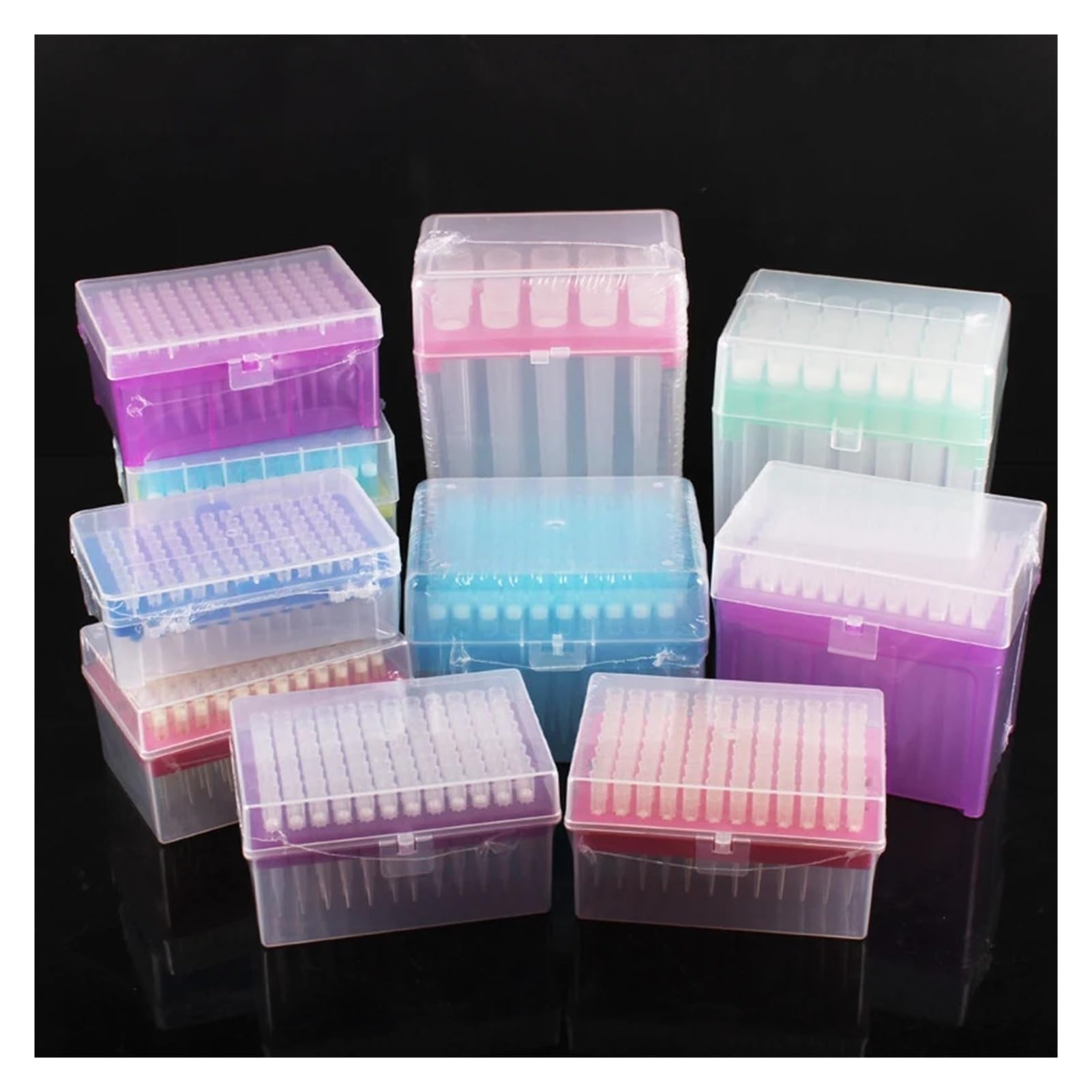 Caja de puntas de pipeta de plástico con puntas de filtro de pipeta for experimento, laboratorio 10ul/10ul-L/20ul/50ul/100ul/200ul/300ul/1ml/5ml/10ml, 1 Juego(10ml tips and box)