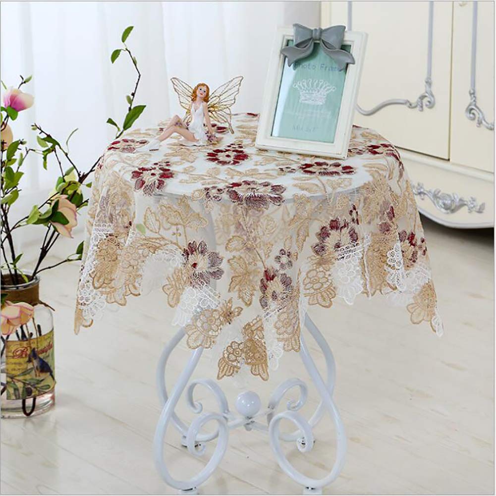 Serviette ronde anti-poussière pour fête de mariage et nappe brodée lavable