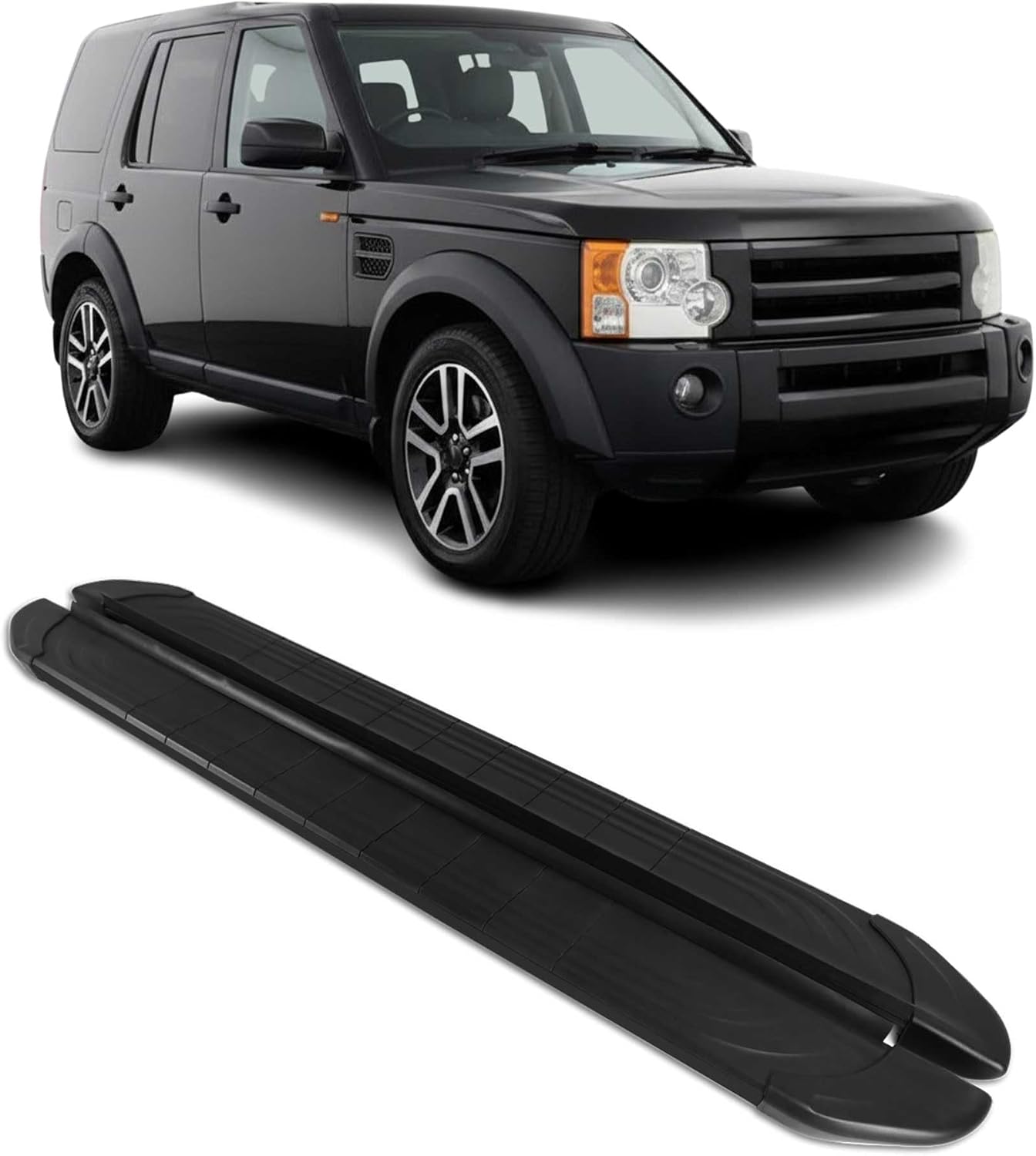 OMAC Side Step Running Boards Nerf Bars for Land Rover LR3 2005-2009 Alu Black 2X