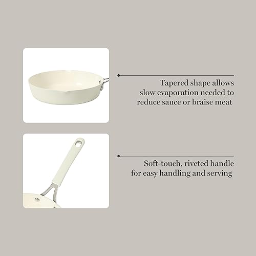 Miniatura 5 de Martha Stewart Heathland - Utensilios de cocina de aluminio de 9.5 pulgadas, no tóxico, sartén antiadherente de cerámica de alta calidad, sartén