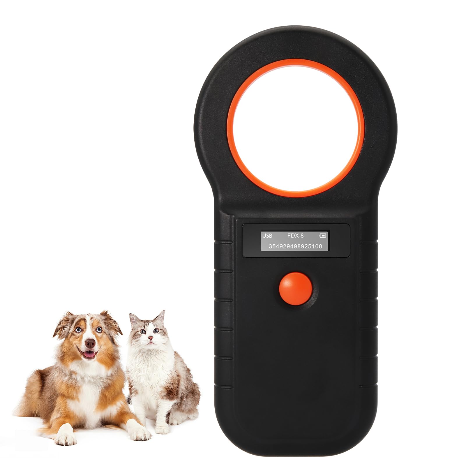 Lecteur de puces pour Animaux de puces pour Chiens/Chats, Lecteur de Micropuces RFID, 134,2 kHz, ISO11784/85/HFDX-B/EMID