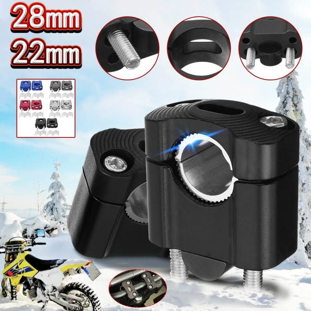 Morsetti manubrio moto Una Coppia Universale 1 1/8" 7/8" 28mm e 22mm Manubrio Riser Dirt Bike Motocros Riser manubrio moto (Color : Blue)