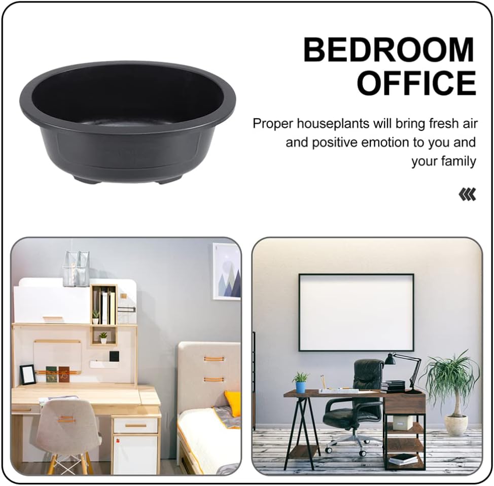 ERINGOGO 2 PCS Bonsai Training Pots, 15'' Bonsai Plants Growing Pot Plastic Oval Planter with Drainage Hole, Large Deep Flower for Nursery, Garden, Balcony