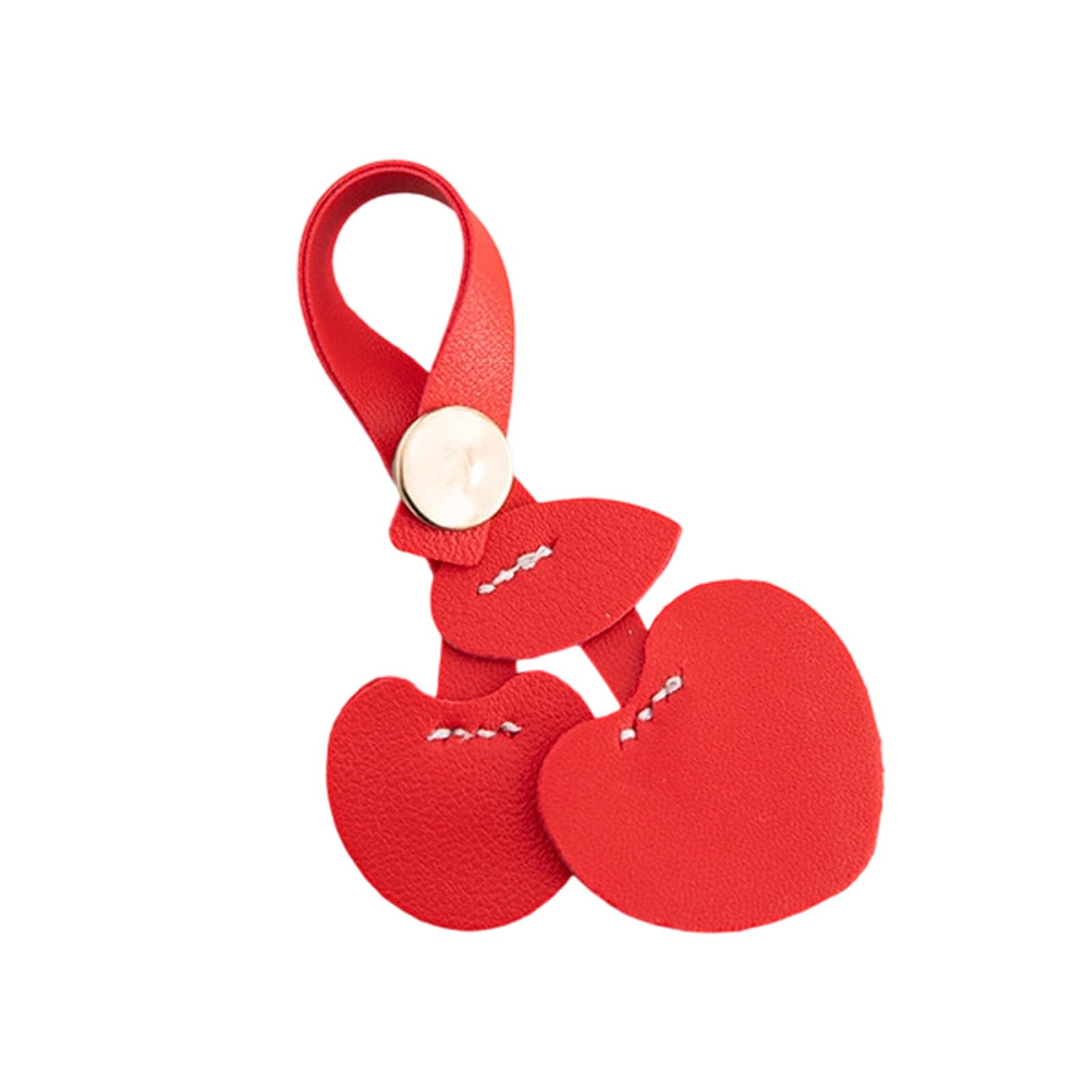 Maxtonser Lightweight Fruit Keyring Heart Shaped Bag Decoration Fashionable PU Leather Ornament for Daily Use and Stylish Look