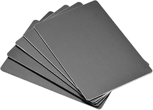 uxcell Tarjeta de metal en blanco de 3.150 x 1.969 x 0.031in, placa de aluminio anodizado para impresión láser, grabado negro, 5 piezas