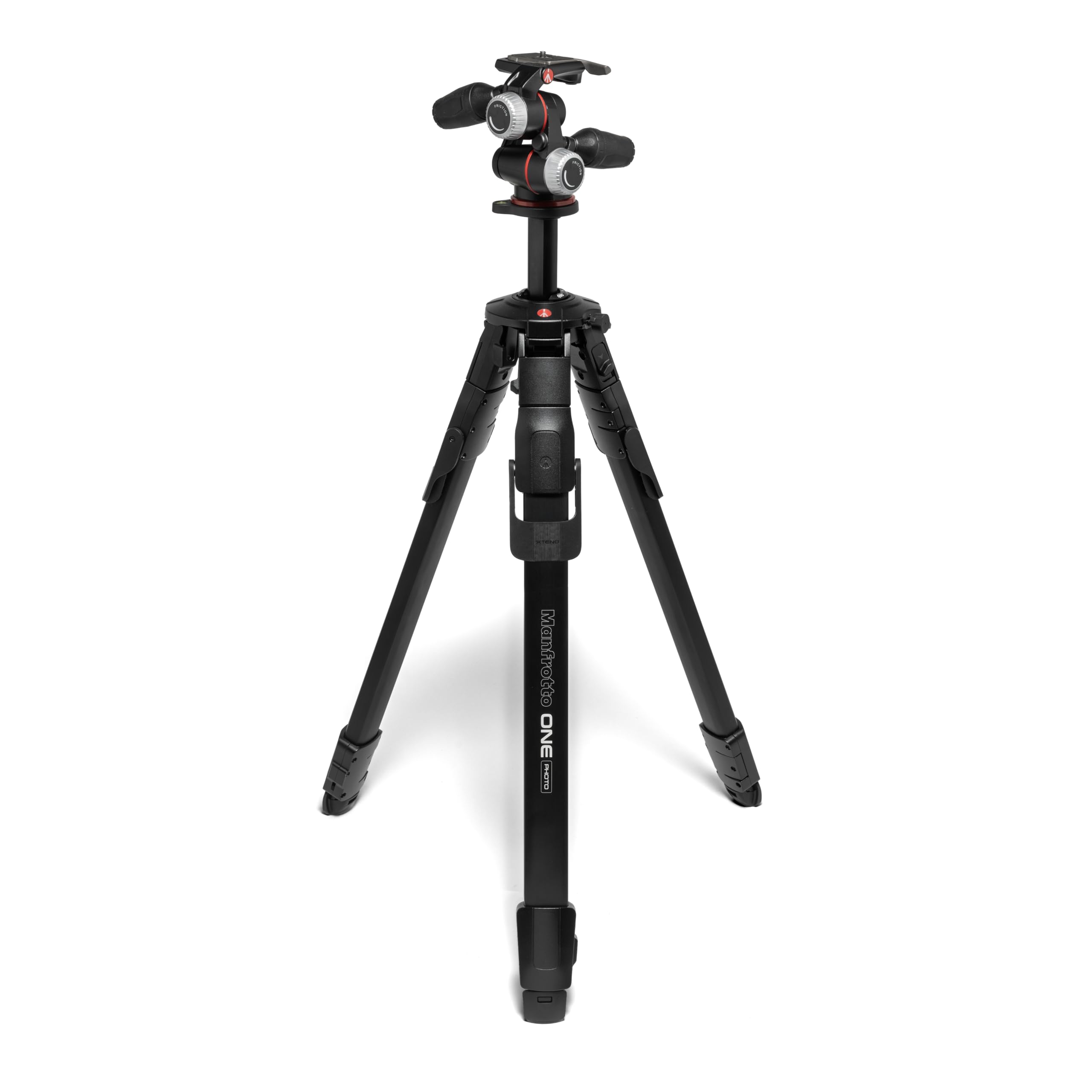 Manfrotto ONE Photo, Aluminium Tripod Kit, with XPRO 3-Way Head, 12kg Load, 90° Horizontal Column, XTEND Legs Fast Setup, Modular Feet, Professional Photo Tripod Kit for DSLR & Mirrorless Cameras