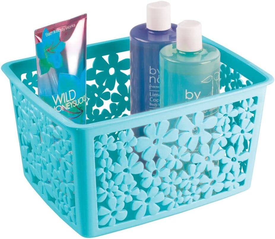 mDesign Plastic Bathroom Storage Basket Bin for Organizing Hand Soaps, Body Wash