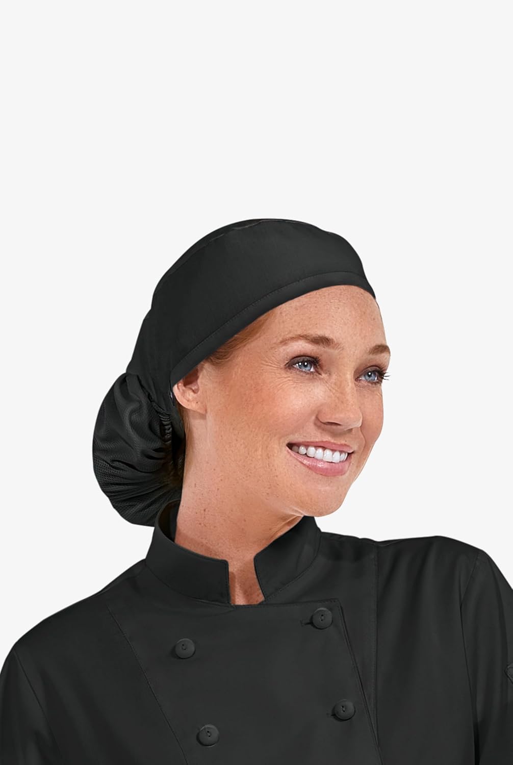 ChefUniforms.com Professional Chef Skull Cap - Ponytail Holder, Unisex - Image 4