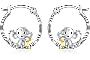 Animal Jewelry Gifts for Women Daughter, Fox/Pig/Mushroom/Cat Earrings Sterling Silver Cute Hoop Earrings