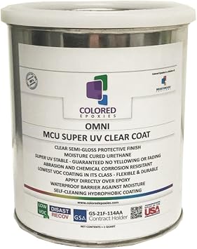 Top Coat Epoxy Finish Moisture-Cured Polyurethane, Against UV Degradation, Non yellowing, Chemical resistance, Long Lasting Wet Look Quart