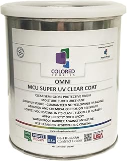 Top Coat Epoxy Finish Moisture-Cured Polyurethane, Against UV Degradation, Non Yellowing, Chemical Resistance, Long Lasting Wet Look (Quart)