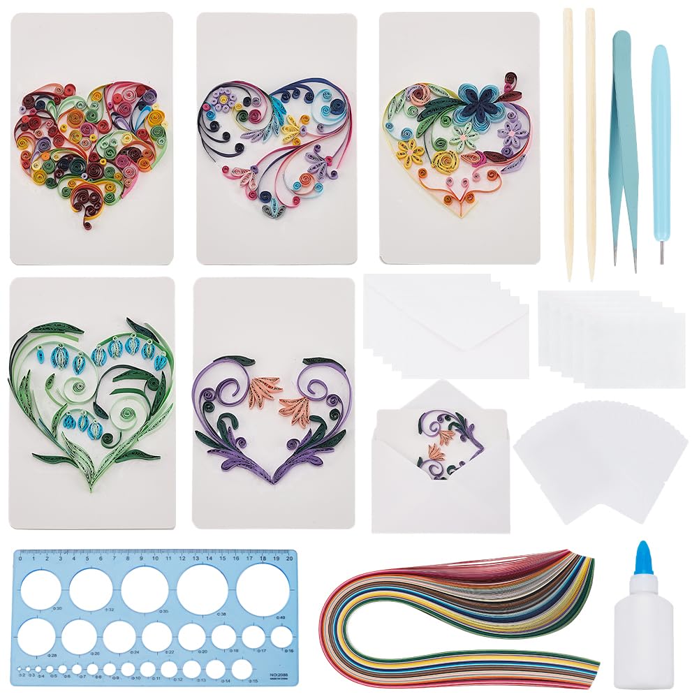 WEBEEDY Kit Quilling 20 Cartes Animaux – Kit Créatif Papier Pour Adultes Débutants – Cartes De Vœux DIY Anniversaire Noël