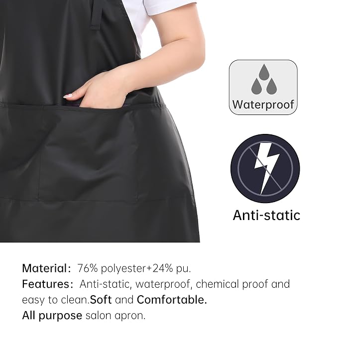 Delantal impermeable con bolsillos para hombres y mujeres miniatura 3