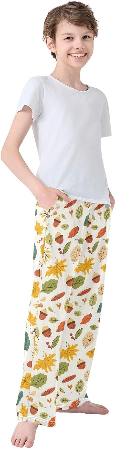 Pajama Pants Lounge Sleep PJ Bottoms Sleepwear Elastic Waist Drawstring S Halloween Bow