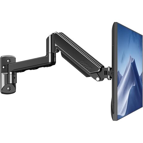MOUNTUP Single Monitor Wall Mount for Max 32 Inch Computer Screen Fully Adjustable Monitor Arm Wall Mount Monitors