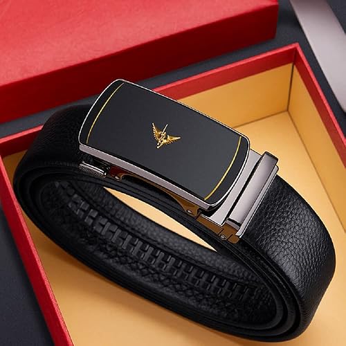 Miniatura 2 de VANNANBA Cinturones de trinquete de cuero para hombre, hebilla automática con caja de cinturón, regalo para hombres
