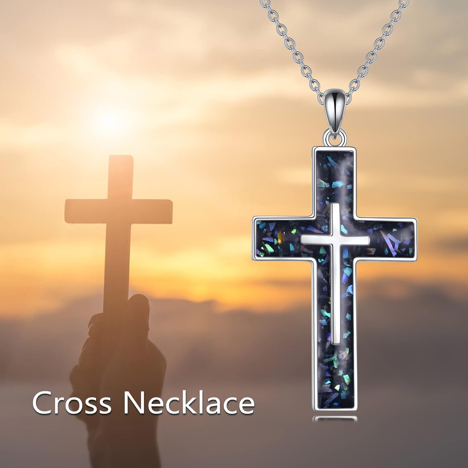 YFN Cross Necklace Sterling Silver Religious Cross Pendant Jewelry Christian Gifts for Women Men - Image 5