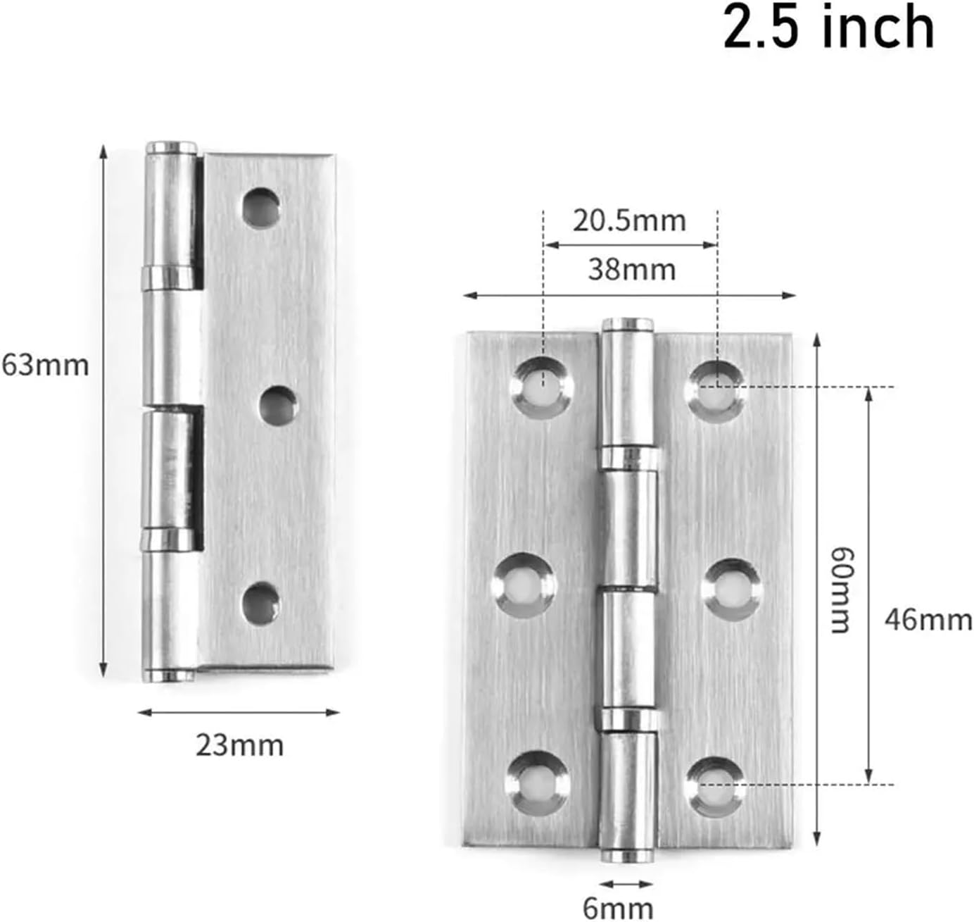 Frame Concealed Cabinet Door Hinge 2pcs Stainless Steel Cabinet Windows Wooden Box Cross Door Hinge Window Accessories(2.5 inch)