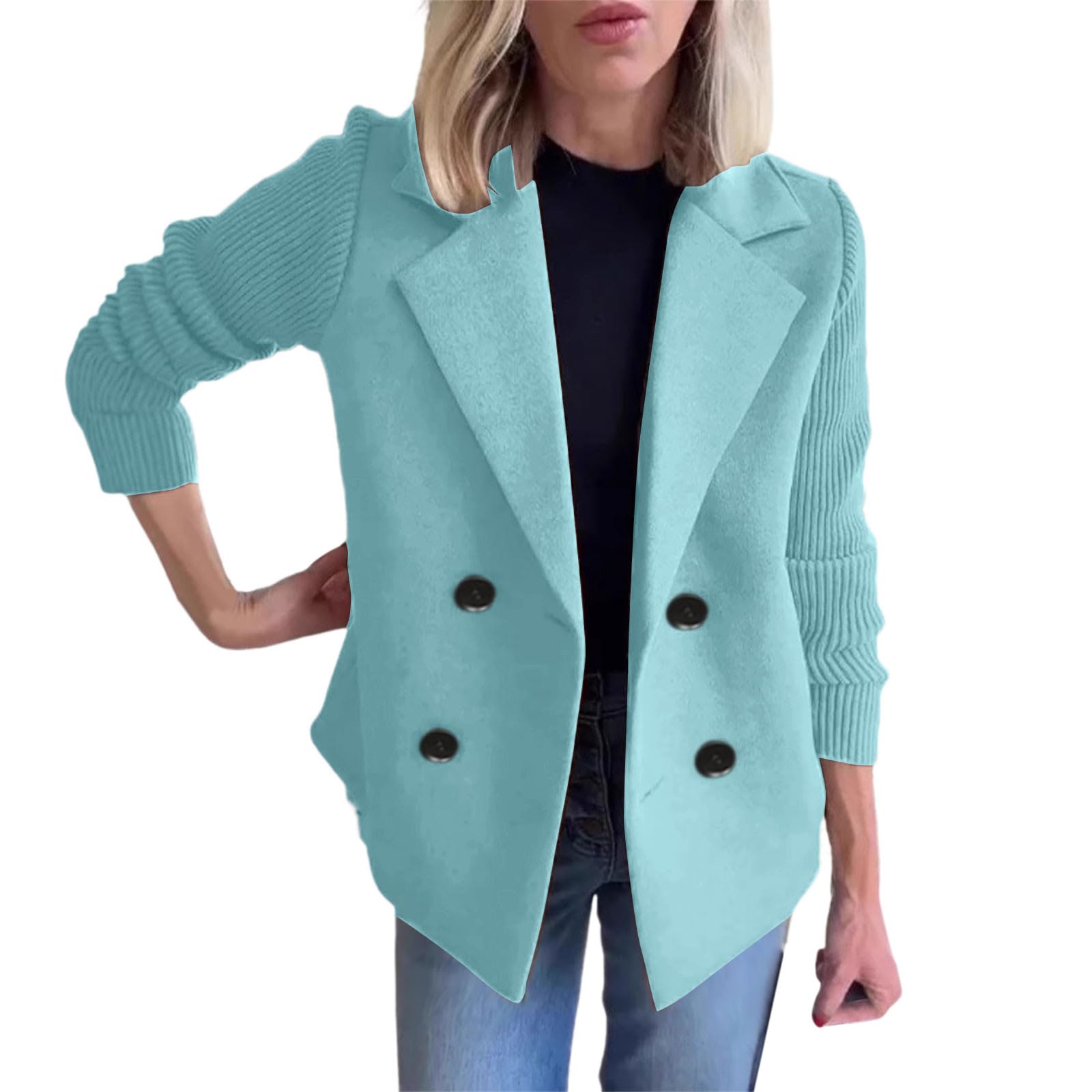 Piumino Donna Cappotto Aperto con Bottoni in Tinta Unita da Donna, Primavera 2025, Cappotto da Lavoro Festa