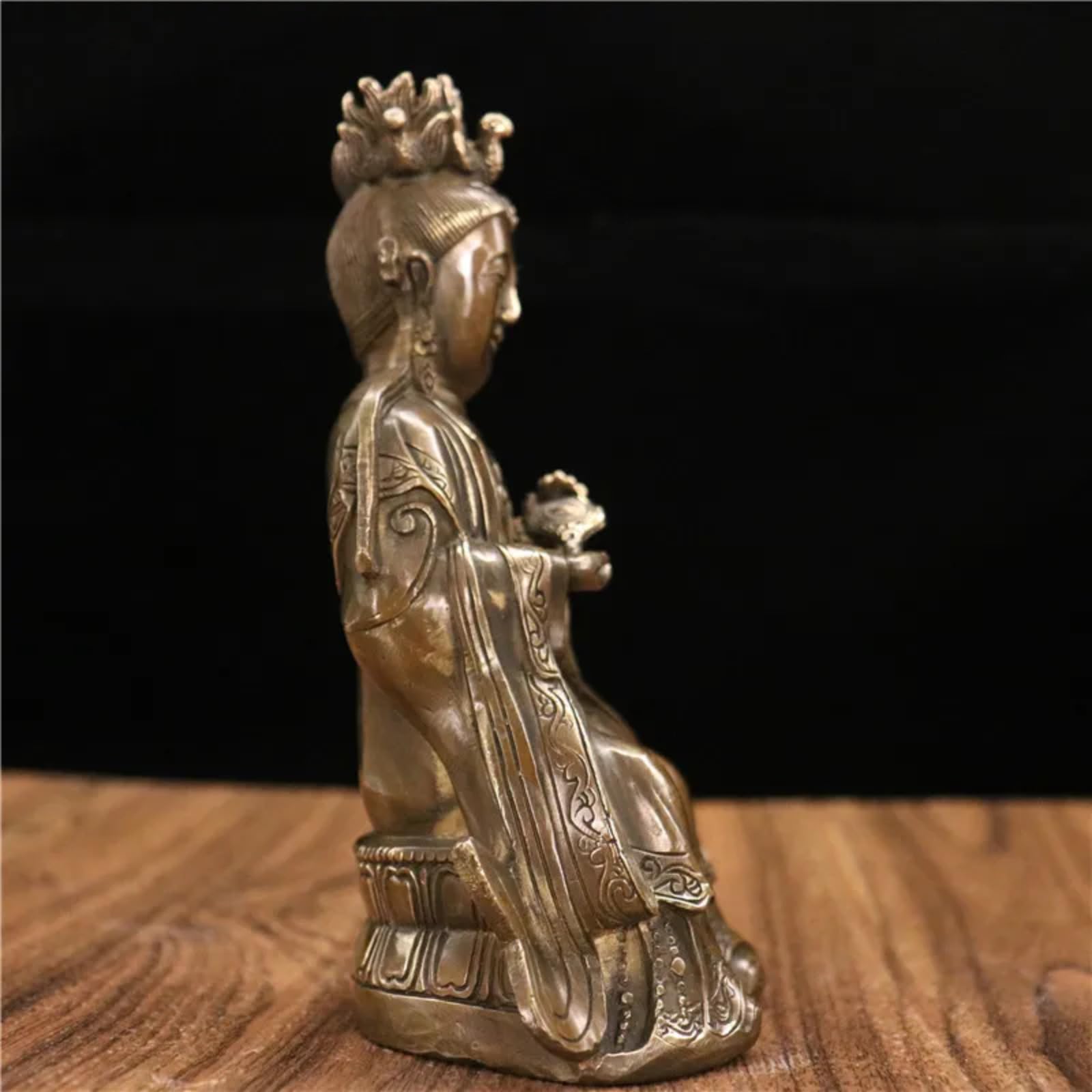 Statua di Buddha in ottone, 17 cm, decorazione artigianale per ingresso casa
