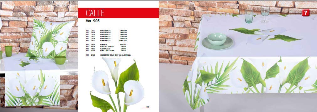 Panama Tischdecke Digital Bedruckt – 150x150 Cm, 100% Baumwolle, Made In Italy