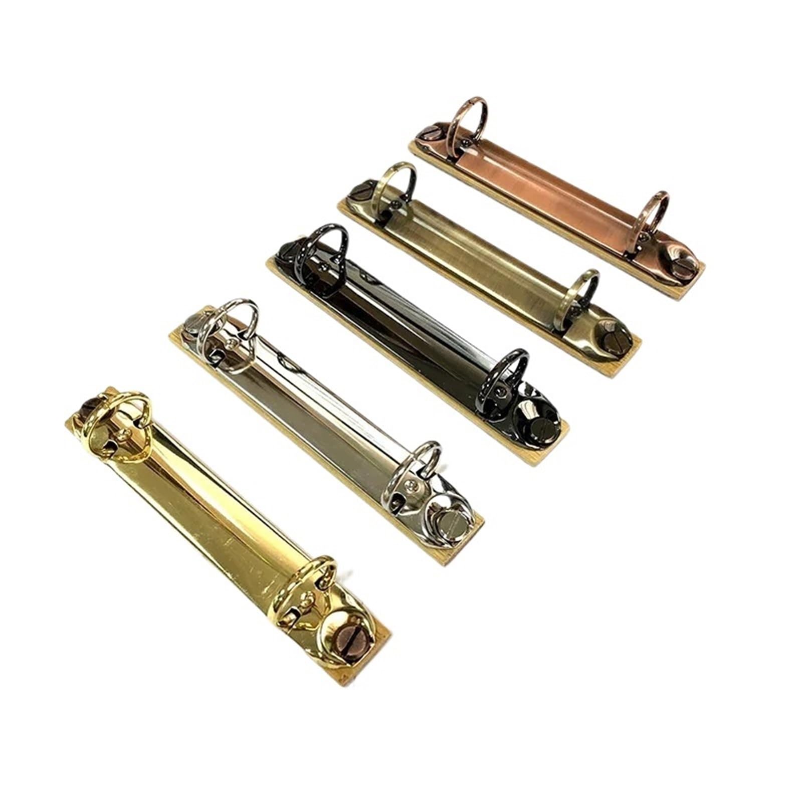 Raccoglitore ad anelli A5 Striscia raccoglitore a fogli sciolti con fibbia staccabile A7 6 pezzi Clip anello in metallo a 2 fori(Schwarz)