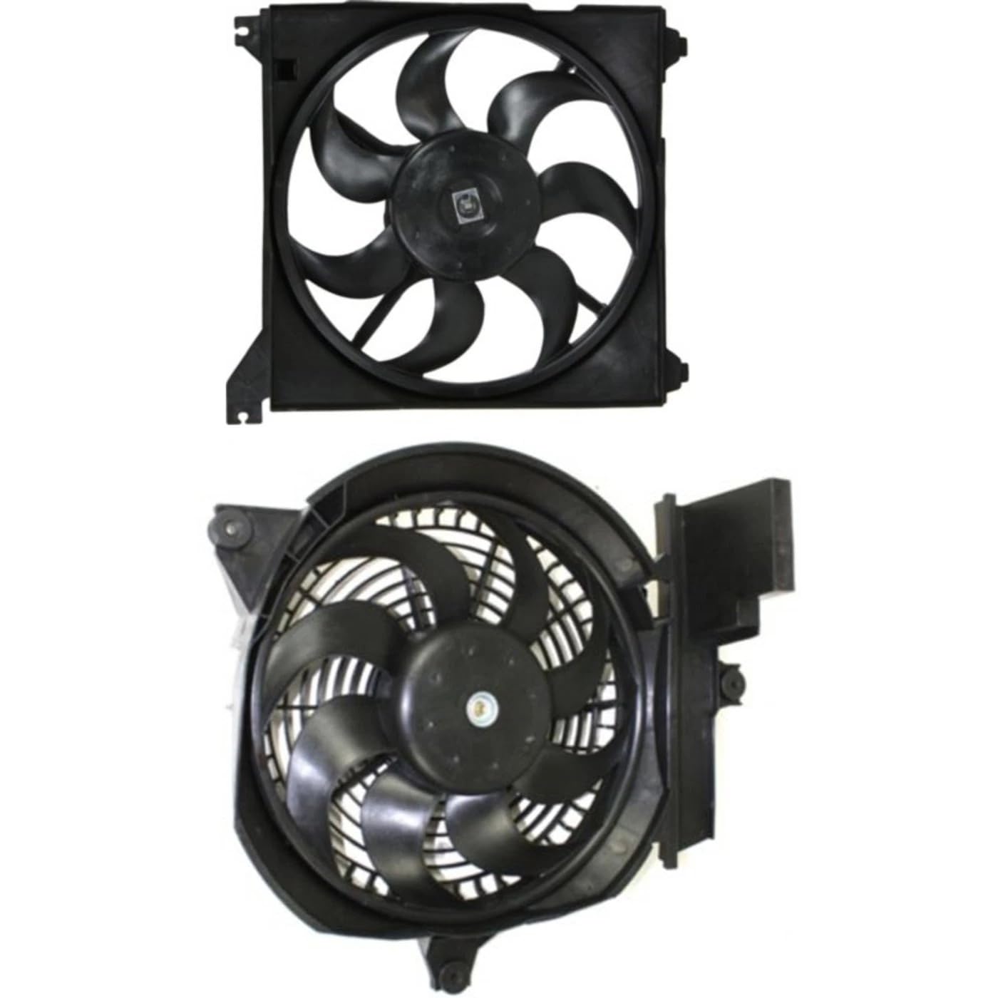 Radiator Cooling Fan with A/C Condenser Fan Replacement for Hyundai Santa Fe 2001 2002 2003 2004 2005 2006 2.4L l4, for Hyundai Santa Fe 2001 2002 2003 2004 2005 2006 2.7L V6