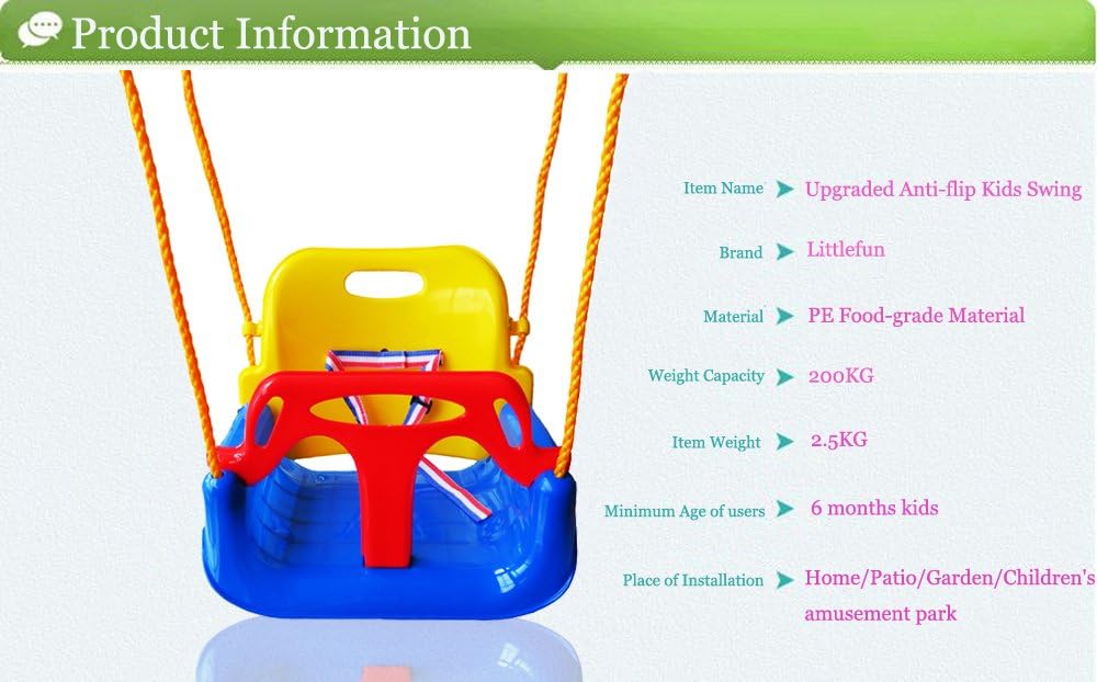 Flаѕh Dеаlѕ - 50% оƒƒ Littlefun 3-in-1 Infant to Teenage Detachable Upgrade Version Swing Set for Home Garden Patio Indoors Outdoors Play(Blue Chair+Swing Hanging Kit)