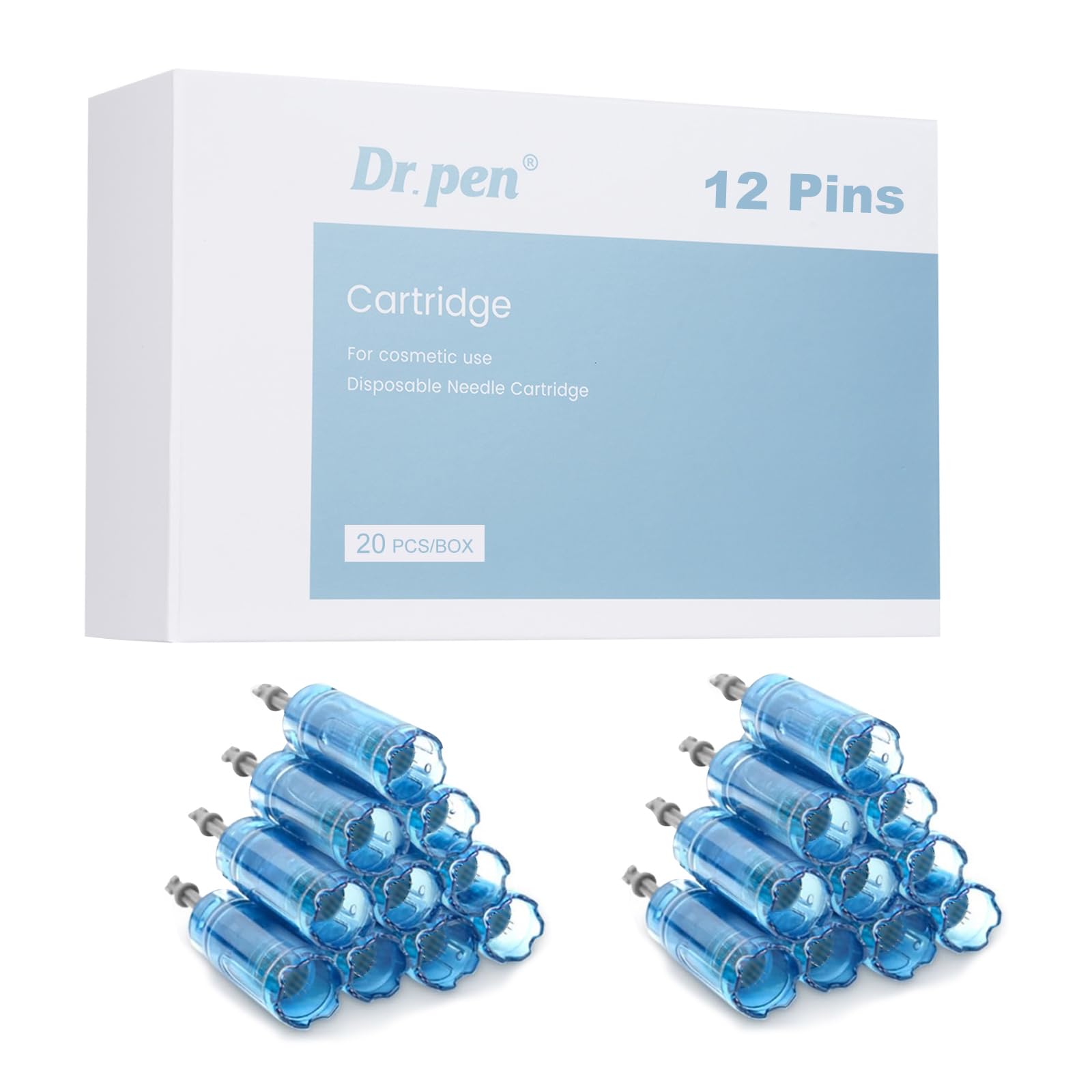 20 stück Dr. pen M8S Cartridges - 12 Pins für Aknenarben, Vertiefungen, Narben und Streifen - authentische Ersatzkartuschen fit Dr. pen Ultima M8S/A8S/A9/A11