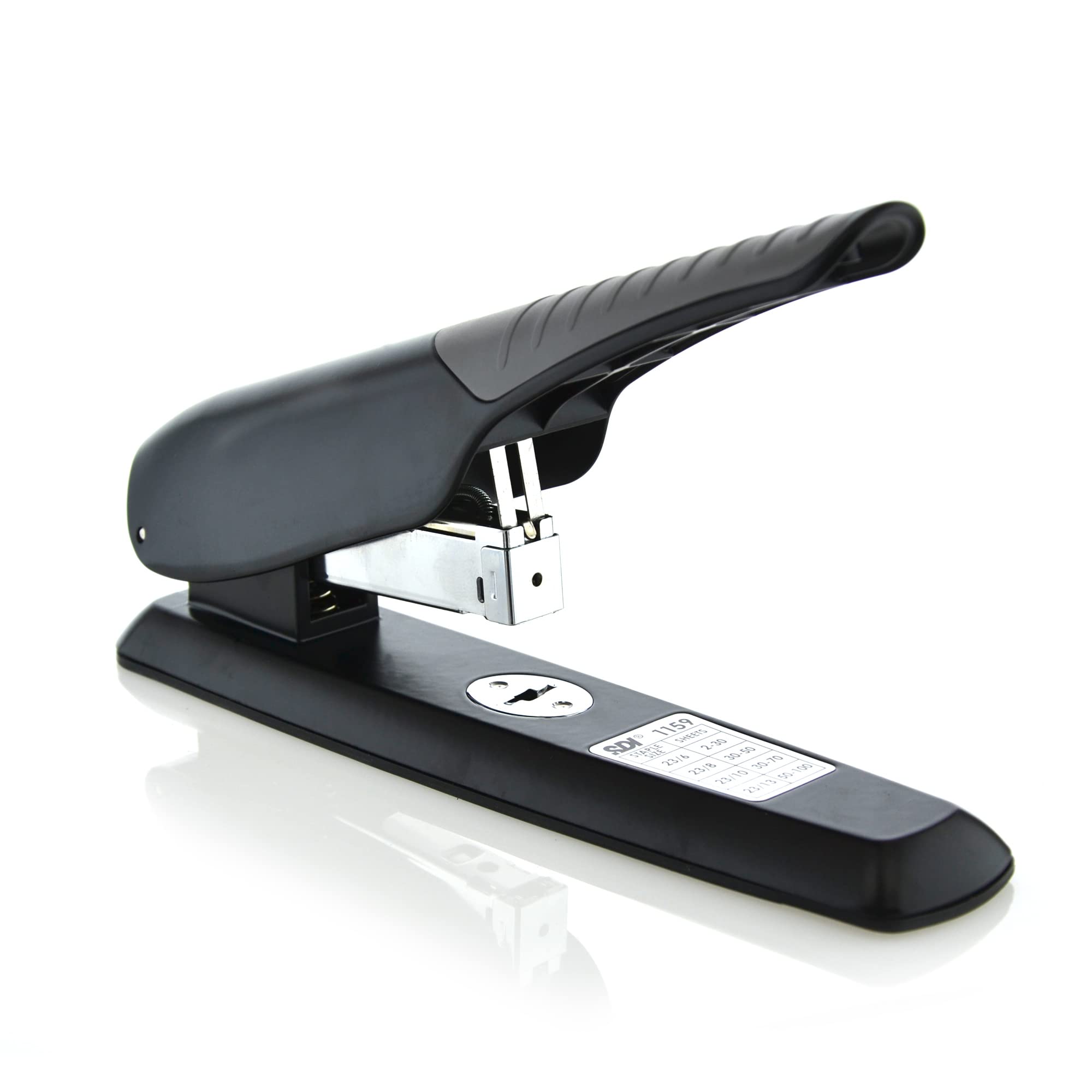 Grapadora de Gruesos GERMANY con Cuerpo Metálico Ideal para Oficina - Ergonómica y de Gran Capacidad - Grapa Hasta 100 Hojas - Grapado Cerrado - Grapas 23/6-23/8-23/10-23/13 - by Office Box