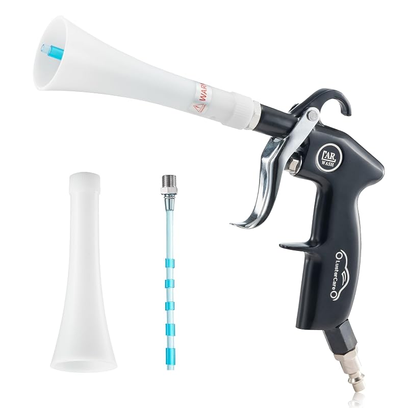 Pistola de Limpeza Automotiva com Fluxo de Ar em Espiral e Bico Soprador de Reposição LusterCare