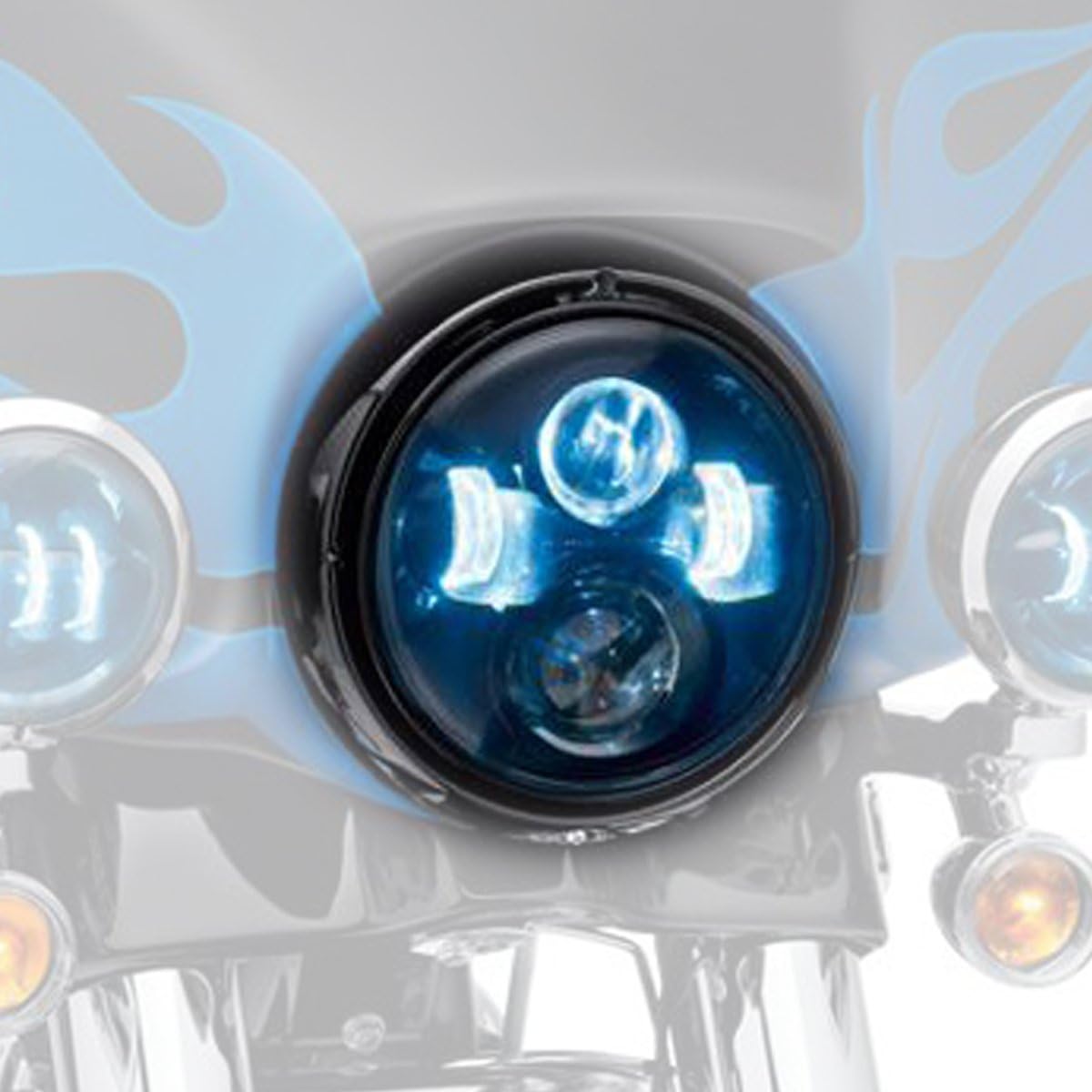 AutoOcean 7 Inch Round LED Headlight Conversion Kit DRL Assembly daymaker headlights for Harley Davidson Motorcycle