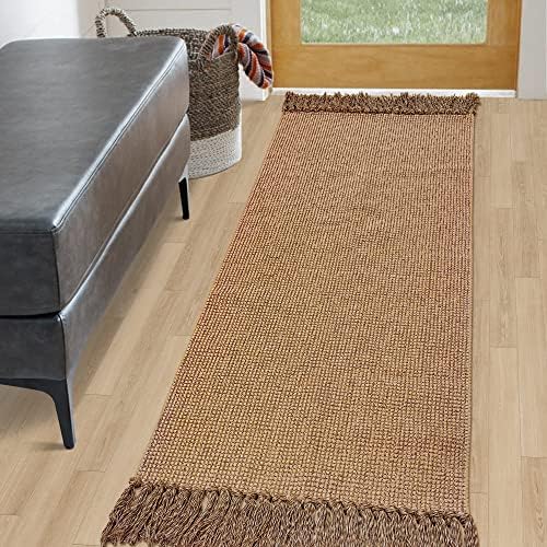 Fixseed Runner Rug for Hallway 2x6 Washable Runner Rugs Hand Woven Boho Rug with Tassels Reversible Cotton Woven Decorative Area Rug for Entryway Living Room Laundry Modern Farmhouse Kitchen Rugs