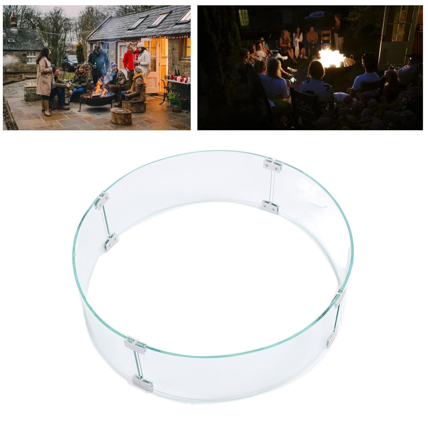 Round Fire Pit Glass Wind Guard, Round Shield, Tempered