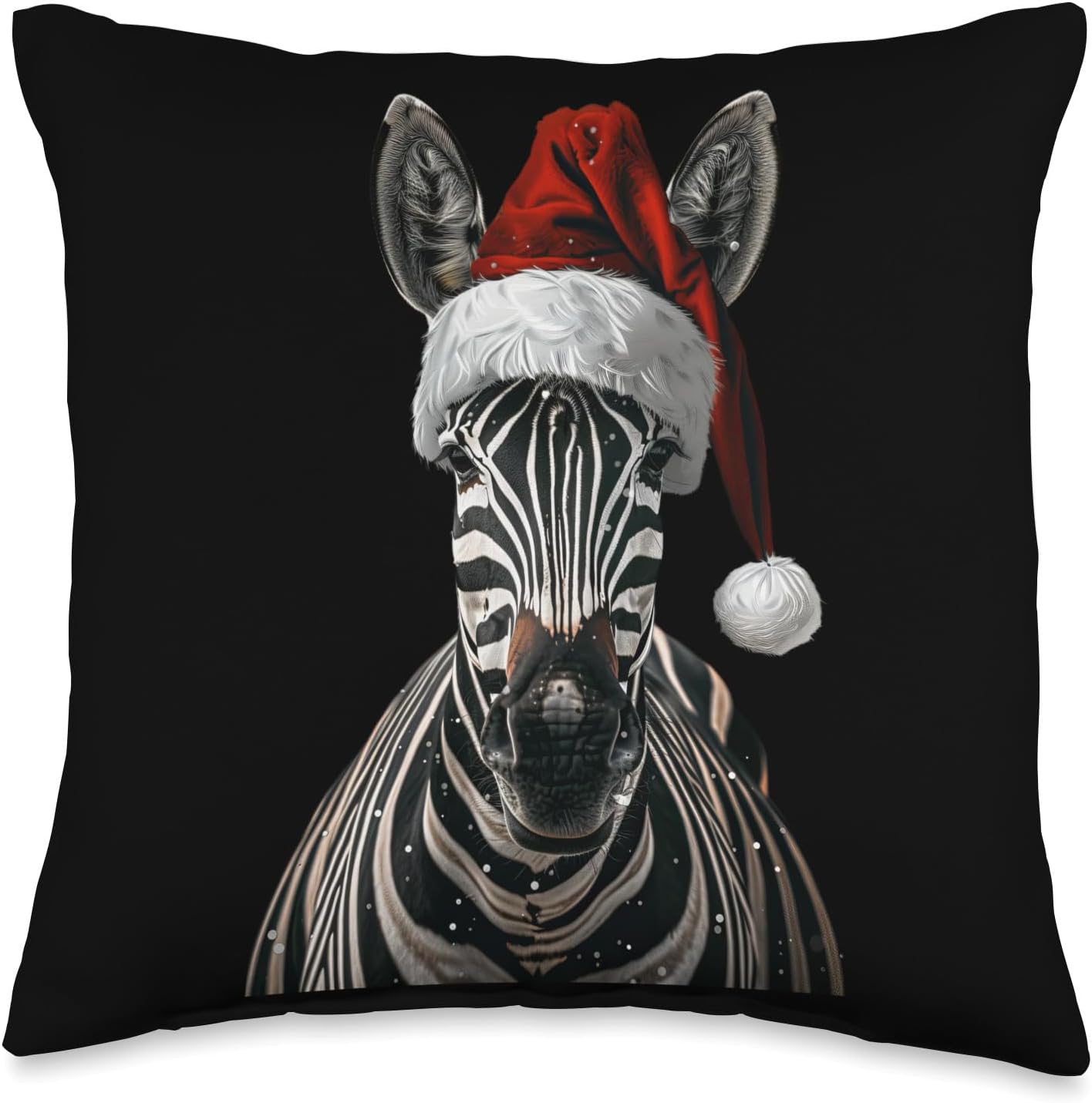 Zebra Christmas Throw Pillow