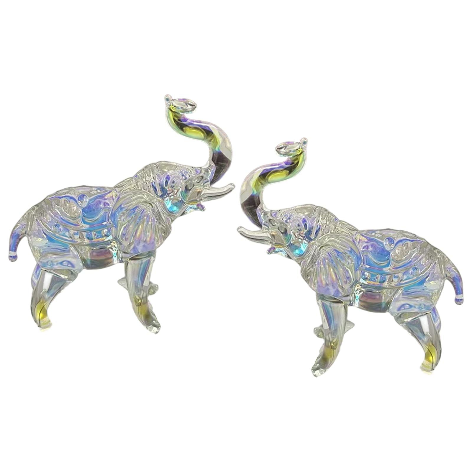 Figurines en cristal pour bureau zen et salon lumineux 2 pièces