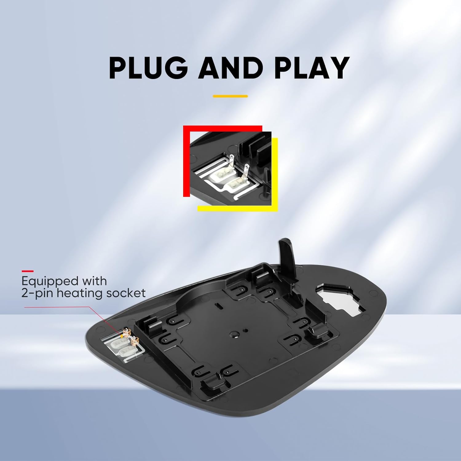 Driver Side Mirror Replacement for Toyota Camry 2012 2013 2014 2015 2016 2017, Avalon Hybrid 2013-2018, Left Side View Mirror Glass with Backing Plate, Power Heated